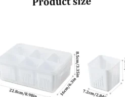 OBOSOE 6-i-1 Kylförvaringslåda - Plastbehållare med Lock för Grönsaker & Frukt | Färskvarande Drainagebox till Kök