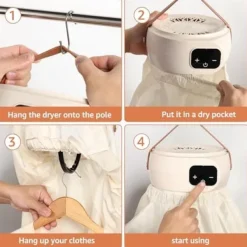 OBOSOE Mini klädtorktumlare för små utrymmen – Hopfällbar och smart med timer, idealisk för underkläder och barnkläder
