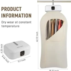 Torkskåp-OBOSOE Mini torktumlare för kläder med timer (480 min) – Snabbtorkande, perfekt för studentrum och små utrymmen