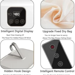 Torkskåp-OBOSOE Mini torktumlare för kläder med timer (480 min) – Snabbtorkande, perfekt för studentrum och små utrymmen