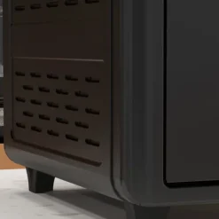 OBOSOE Mini-ugn med varmluft – 30L, 7 funktioner, 90°C–230°C, bakplåt, grillgaller, smulbricka, fritös med friteringskorg, svart