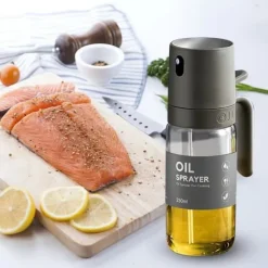 Olje- & Vinägerbehållare-OBOSOE Olivenoljesprayflaska, flerändamålsblandare för olivolja med oljedrop rostbeständiga sojabönor för luftstekt bakning