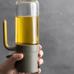 Olje- & Vinägerbehållare-OBOSOE Olivenoljesprayflaska, flerändamålsblandare för olivolja med oljedrop rostbeständiga sojabönor för luftstekt bakning