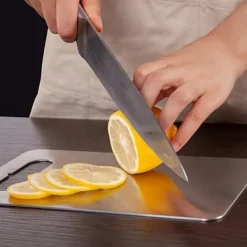 OBOSOE 3-Pack Dubbel­sida Skärbrädor i Rostfritt Stål – Mögelresistenta & Vattentåliga Skärbrädor för Kök