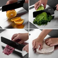 OBOSOE 3-Pack Dubbel­sida Skärbrädor i Rostfritt Stål – Mögelresistenta & Vattentåliga Skärbrädor för Kök