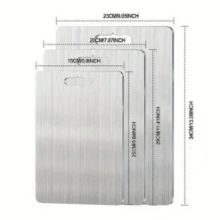 OBOSOE 3-pack Rostfria Stålskärbrädor - Dubbelsidiga Köksbrädor Mögelresistenta & Fukttåliga | Professionell Köksutrustning för Hemmet