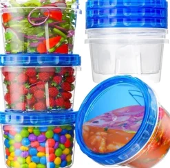 OBOSOE 6-pack runda matlådor 500 ml – BPA-fria, återanvändbara med twist-top lock, kyl & mikro