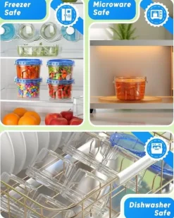 OBOSOE 6-pack runda matlådor 500 ml – BPA-fria, återanvändbara med twist-top lock, kyl & mikro