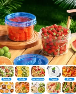 OBOSOE 6-pack runda matlådor 500 ml – BPA-fria, återanvändbara med twist-top lock, kyl & mikro