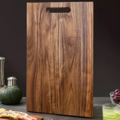 Skärbrädor-OBOSOE Premium Akaciaträ Skärbräda - Perfekt för Kött, Ost, Bröd, Grönsaker & Frukt | Hållbart Köksredskap för Hemmet & Studentboende (34x22 cm) - Ide | CDON