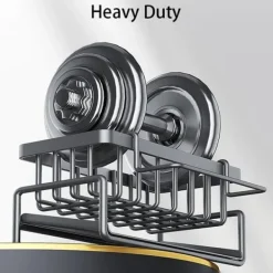 OBOSOE Självtränande tvål svamp hållare, rostfritt stål handfat hylla, kök handfat avloppshylla med delare, kök bänkskiva arrangöre