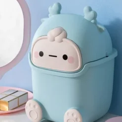 OBOSOE söt skrivbord sopkorg plast Mini härlig vardagsrum matbord sopkorg med lock för hem barn sovrum