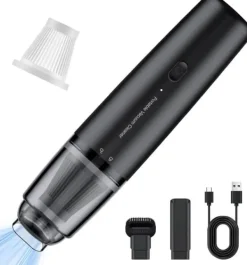 OBOSOE Trådlös Dammsugare – Handhållen Mini bildammsugare, Uppladdningsbar för Bil, Hem och Kontor