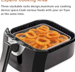 OBOSOE Tre lager 304 rostfritt stålrack för luftfritös, grillställ och torkställ, passar för luftfritös och ugn