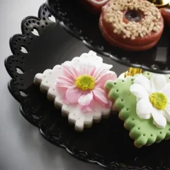 OBOSOE Trevånings godis- och tårtfat i svart PP – fruktfat, dessertställ för bröllop och fest