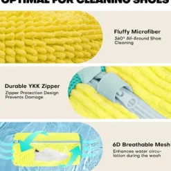 Tvättutrustning-OBOSOE Tvättväska för Skor – Tvättpåse med dragkedja-360-graders heltäckande rengöring