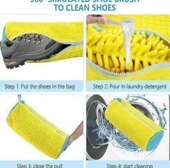 Tvättutrustning-OBOSOE Tvättväska för Skor – Tvättpåse med dragkedja-360-graders heltäckande rengöring