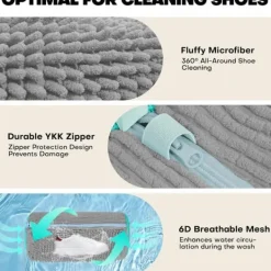 Tvättutrustning-OBOSOE Tvättväska för Skor – Tvättpåse med dragkedja-360-graders heltäckande rengöring