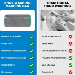 Tvättutrustning-OBOSOE Tvättväska för Skor – Tvättpåse med dragkedja-360-graders heltäckande rengöring