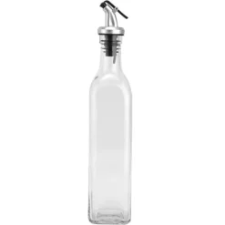 Olje- & Vinägerbehållare-Oljedispenser Glas och Spraymålad Plast Oljeburk Flaska för Sojasås Vinäger Matlagning Vin