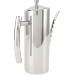 Olje- & Vinägerbehållare-Oljedispenserflaska Rostfritt stål Spegel Utseende Böjda handtag Ergonomiskt grepp droppfri oljeflaska för kök