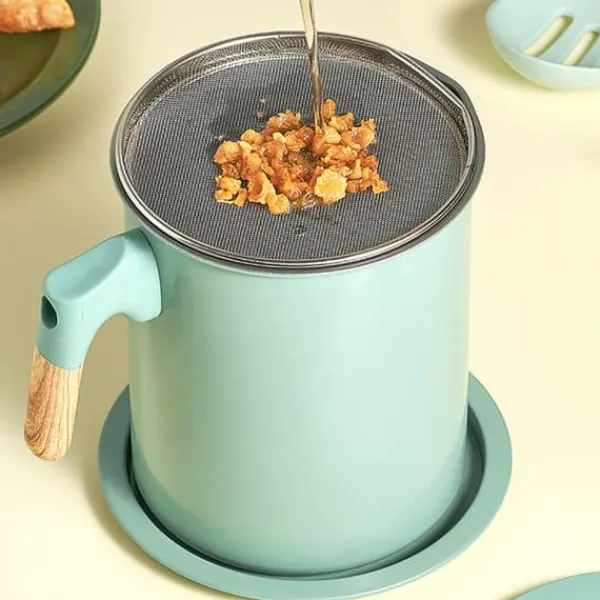 Olje- & Vinägerbehållare-Oljefiltertank för hushållsnät med lock Stor kapacitet Fettbehållare Oljeförvaringskärl