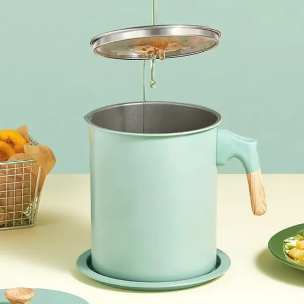 Olje- & Vinägerbehållare-Oljefiltertank för hushållsnät med lock Stor kapacitet Fettbehållare Oljeförvaringskärl