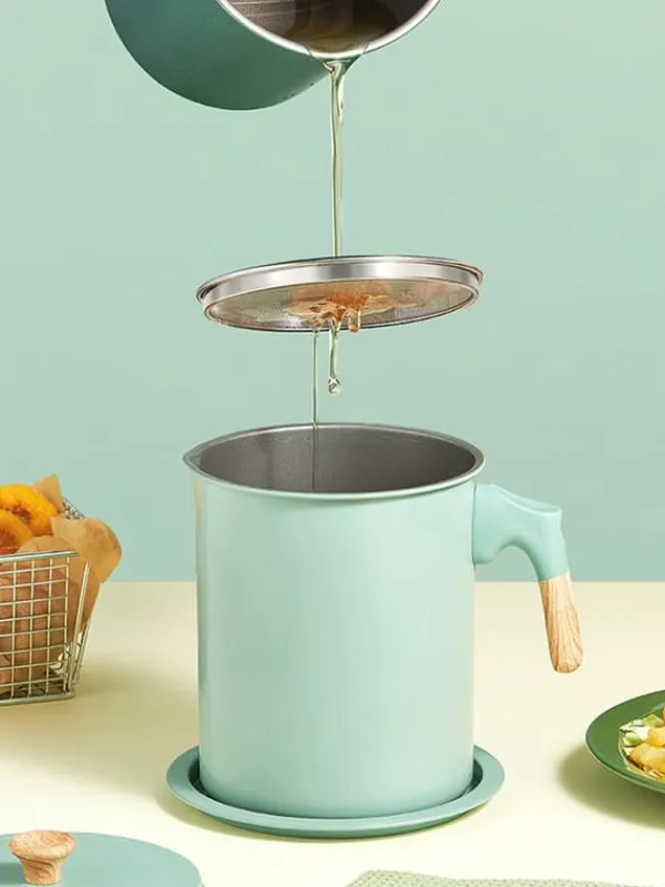 Olje- & Vinägerbehållare-Oljefiltertank för hushållsnät med lock Stor kapacitet Fettbehållare Oljeförvaringskärl