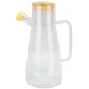 Oljeflaska i högt borosilikatglas, dammtät, klar vinägerdispenser i glas med ergonomiskt handtag för kök, 900 ml