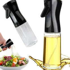 Olje- & Vinägerbehållare-Oljeflaska med Sprayfunktion i Glas 200ml Svart