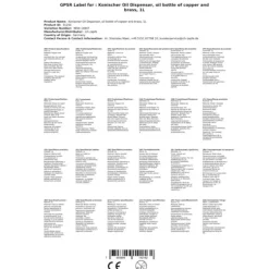 Olje- & Vinägerbehållare-Oljekanna, olivoljekanna - 1L, koppar och mässing, 200 mm x 145 mm