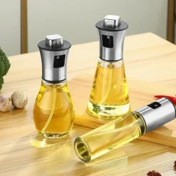 Olje- & Vinägerbehållare-Oljesprayflaska Presstyp Spray Jämnt 200ml Glasögon Oljespraydispenser för köksmatlagning