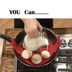 Köksformar-Omelettform Silikon Frukost DIY Form Äggform Leende Ansikte Pannkaka Verktyg Ägg Ring Röd