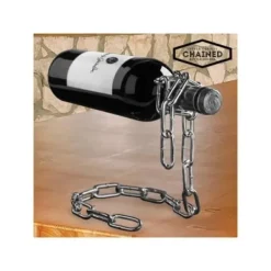 Vinflaskhållare-Original design flaskhållare med kromad kedja LIK3512