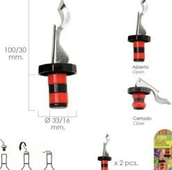 Oryx - 5057015 - Lufttät flasklock med expansionsförseglingssystem 2 st.