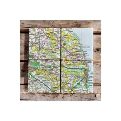 OS Map Ceramic Four Coaster Set - The Broads
