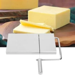 Ostskärare i rostfritt stål med skärtråd - kökstillbehör