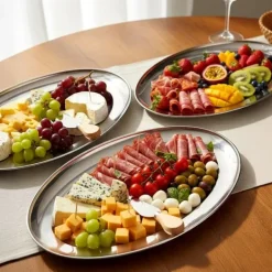 Ovalt stålfat 34x21,5 cm 3 st.