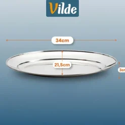 Ovalt stålfat 34x21,5 cm 3 st.