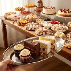 Ovalt stålfat 34x21,5 cm 3 st.