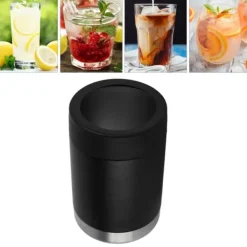 12oz burkkylare svart dubbelväggig isolering rostfritt stål isolerad flaskkylare för bil