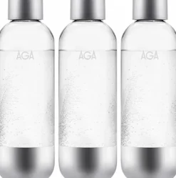 Kolsyremaskin-3-pack AGA AQVIA Stål 1L, PET-flaska