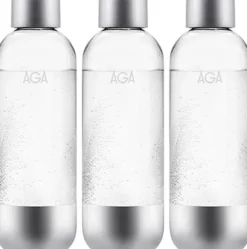 Kolsyremaskin-3-pack AGA AQVIA Stål 1L, PET-flaska
