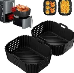 2-pack Air Fryer silikonform för Ninja Double Stack Oljefri Fryer SL400EU, Air Fryer tillbehör