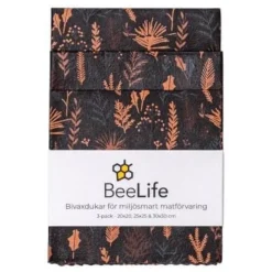 3-pack Bivaxdukar premium Rusakulan Mörkbrun, som används för hållbar förvaring av mat