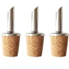3-pack Droppkork i rostfritt stål och kork