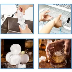 2-Pack Isform för Isbollar Runda Isbitar Iskubsform Kulor Plast