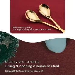 Matbestick-1-pack julskedar i rostfritt stål, 6 delar, set med presentask