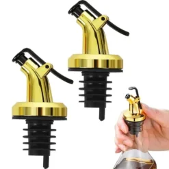 2-Pack Kork till Olivolja Hällpip Droppkork med Lock Guld