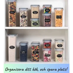 14-Pack Lufttäta Matförvaringsbehållare Med Lock - BPA-Fria